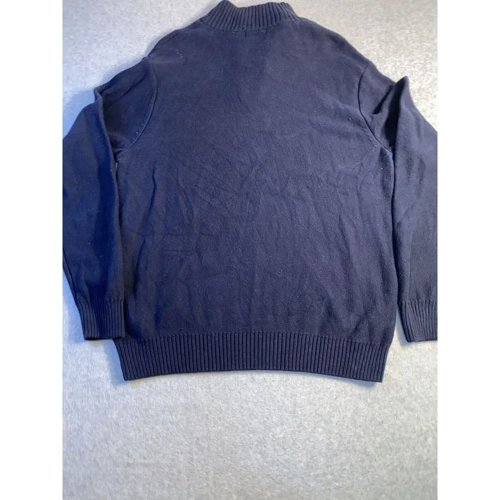 Dockers Mock Neck 1/4 Zip Lightweight Blue Sweater - Men's‎ Large